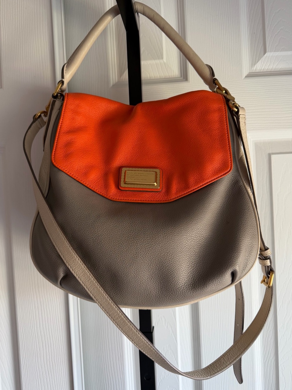 Marc Jacobs Handbag Leather Multicolor 
Gray/Orange/Cream Women’s - Picture 3 of 13